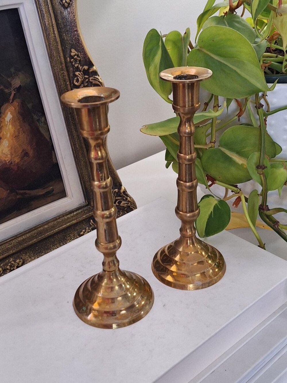 SET of 2 Vintage Brass Candlestick Holders  Taper Candle stick holder